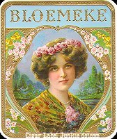 Bloemeke outer cigar box label