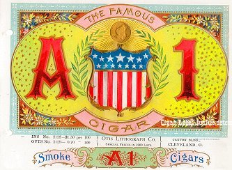 Famous A1 cigar box label