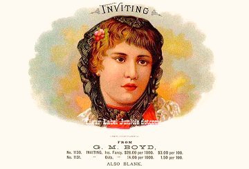 Inviting- cigar box label