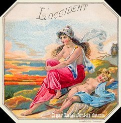 L Occident- cigar box label