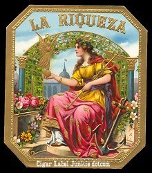 La Riqueza outer cigar box label