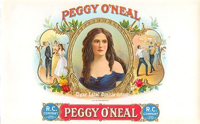 Peggy O'neal inner cigar label