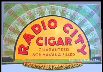 Radio City cigar box label